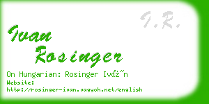 ivan rosinger business card